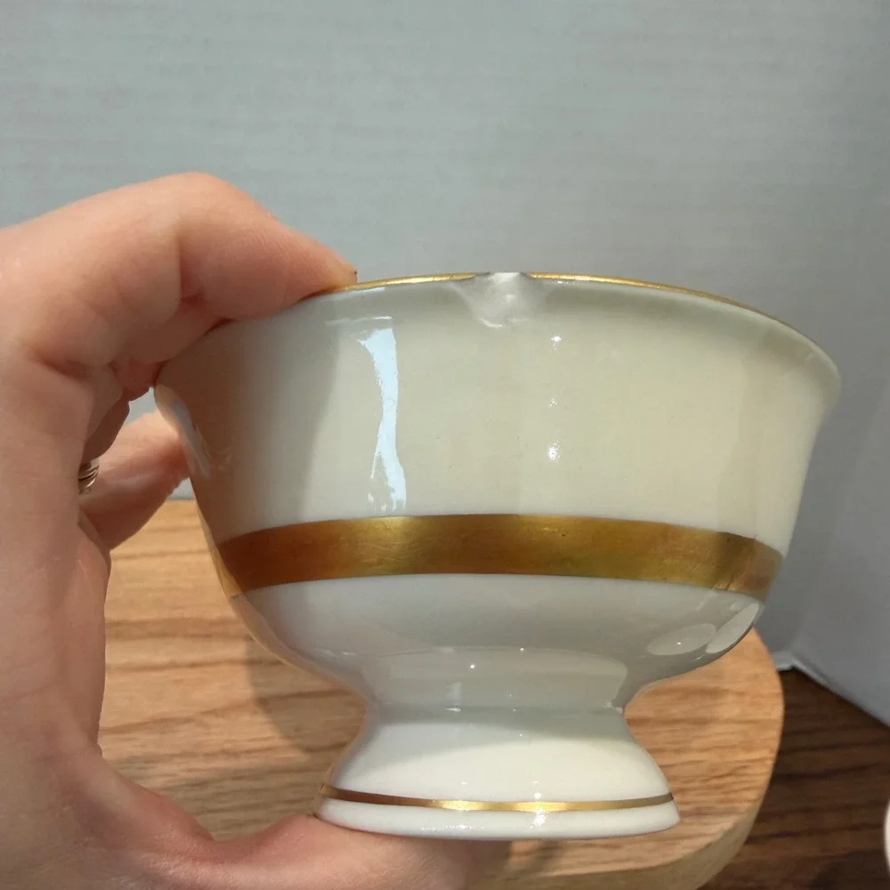 Theodore Haviland New York Gotham Teacups Set of 6 Gold Trim‎ Vintage Porcelain